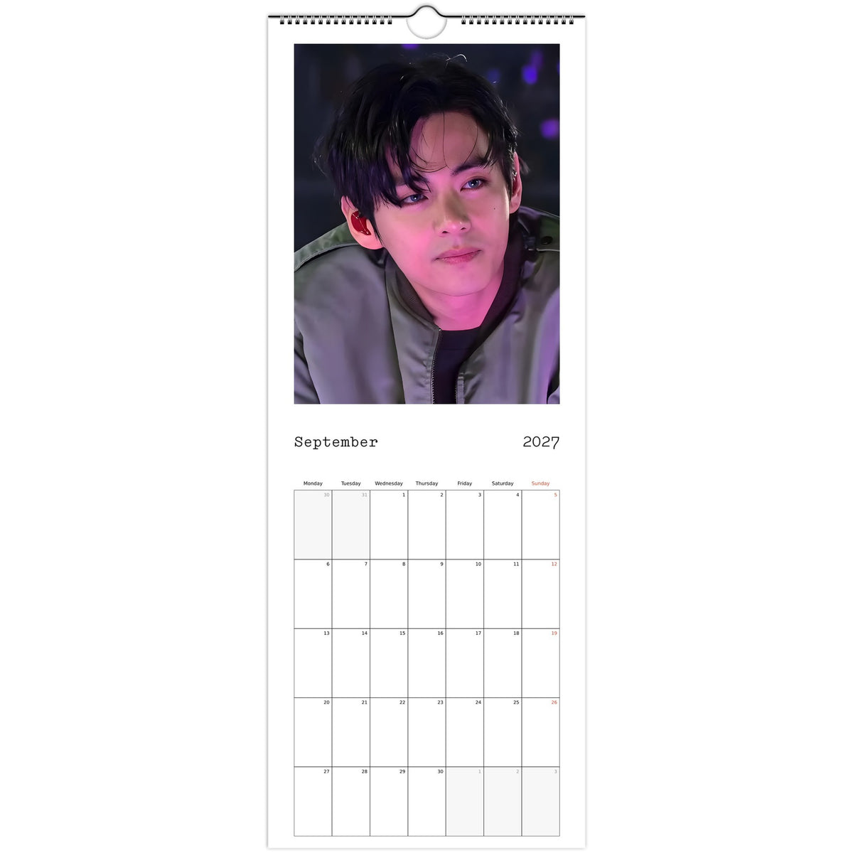 BTS V September ARIRANG Calendar 2027 photo