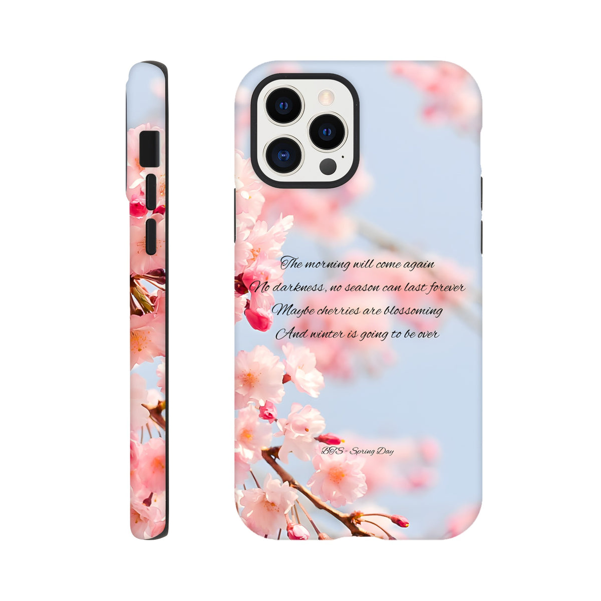 iPhone tough case with BTS Spring Day concept‑inspired artwork