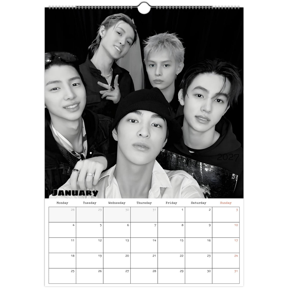 Cortis Calendar 2027 January concept photo