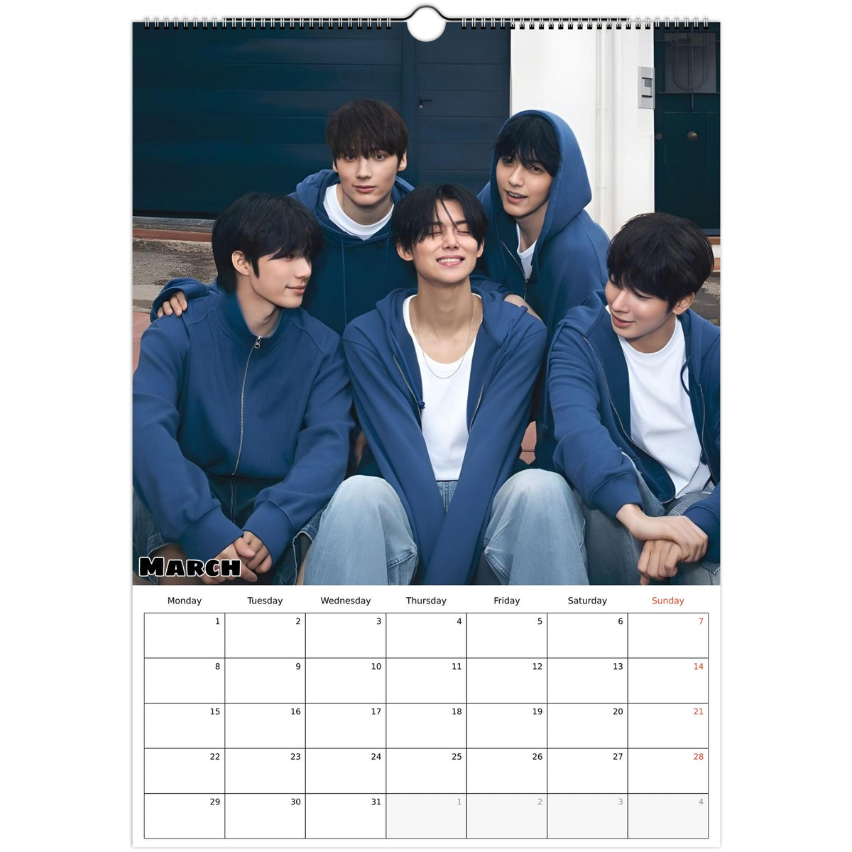 TXT calendar March 
