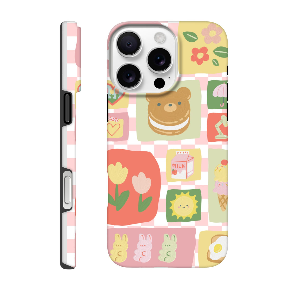 Cute kawaii iPhone tough case with dual‑layer protection