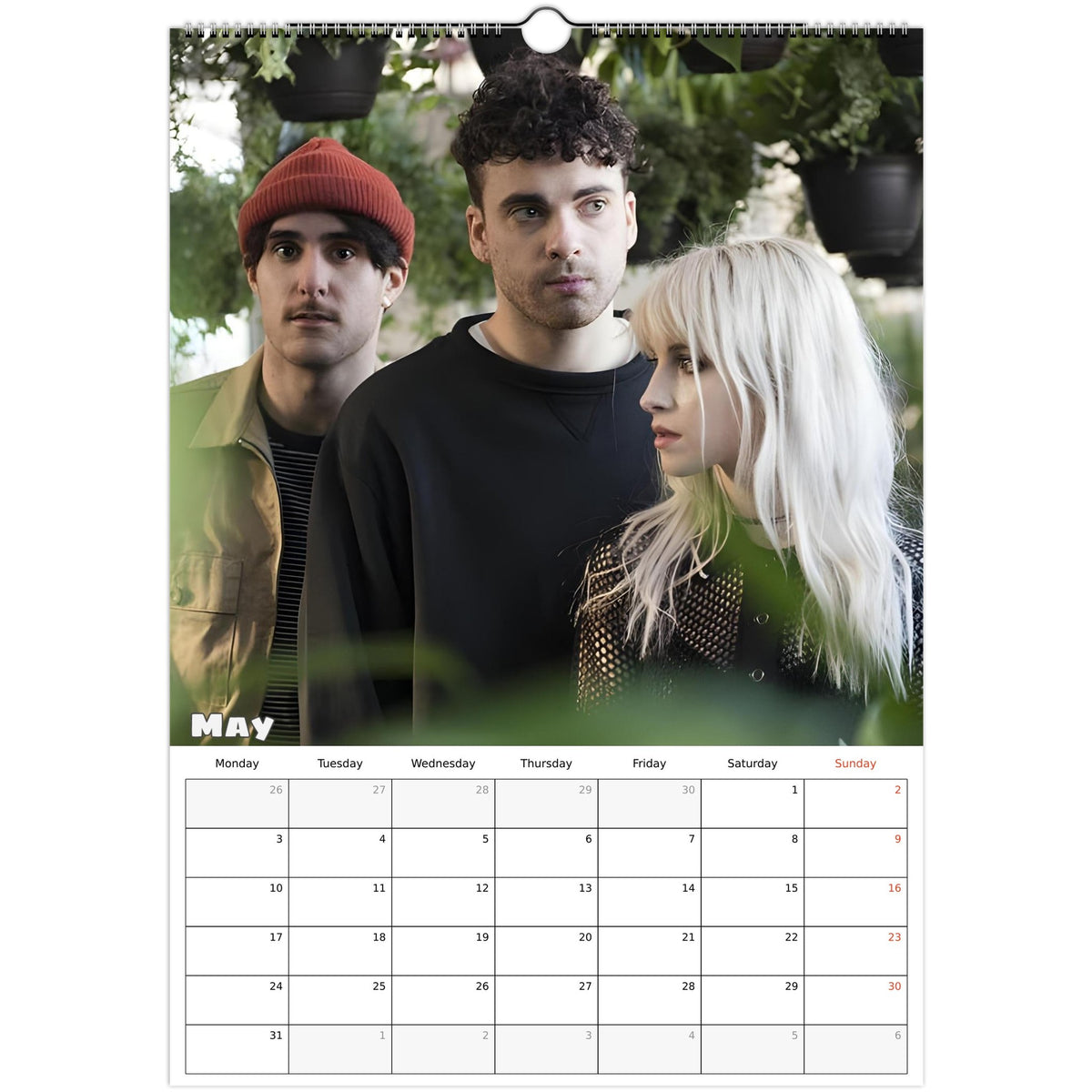 Paramore Calendar 2027 May photo