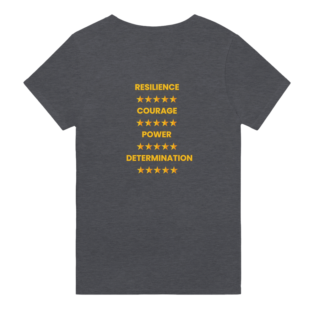Encouraging graphic tee with Stronger Every Day message