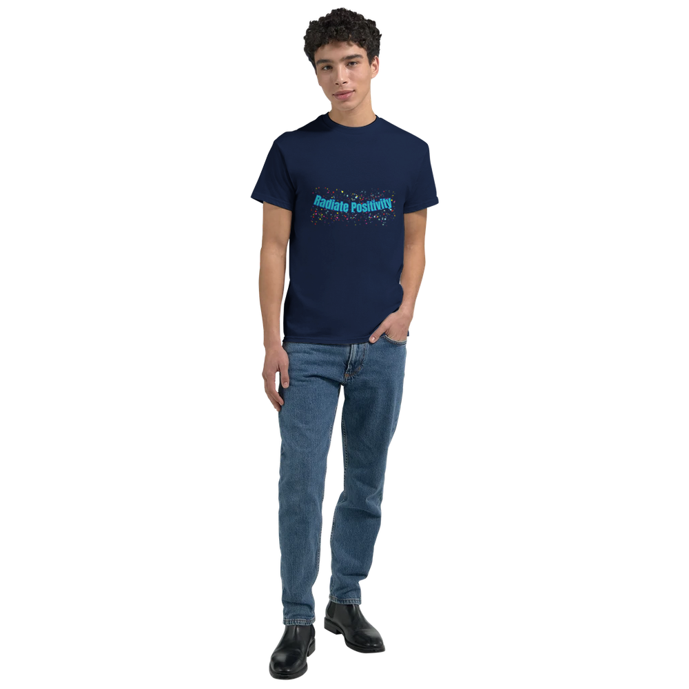 Bright and cheerful Radiate Positivity graphic T‑shirt